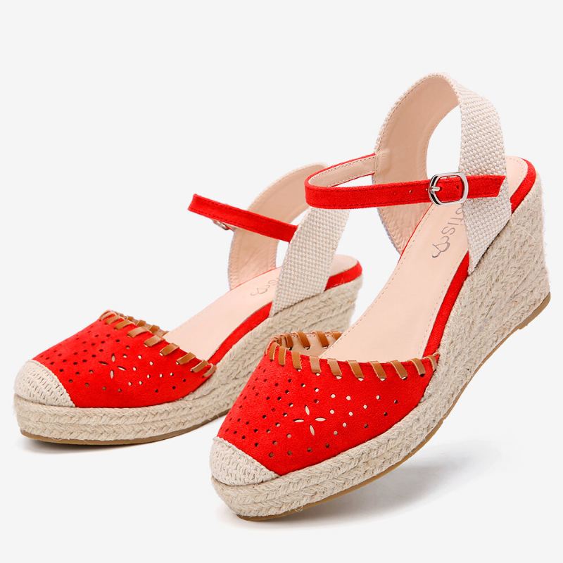 Naisten Espadrilles Cutout Nilkkahihna Rennot Wedge Sandaalit