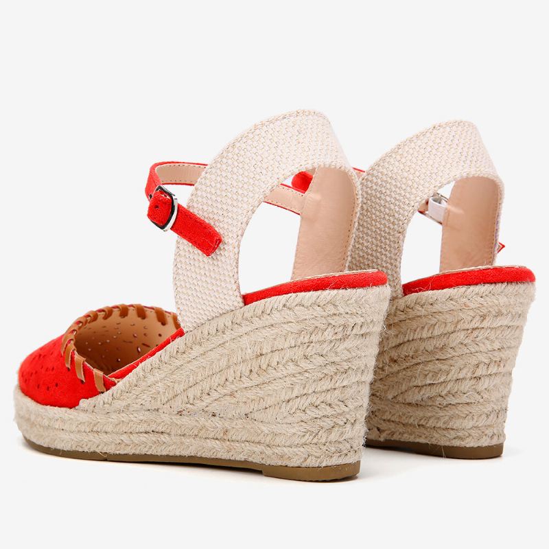 Naisten Espadrilles Cutout Nilkkahihna Rennot Wedge Sandaalit