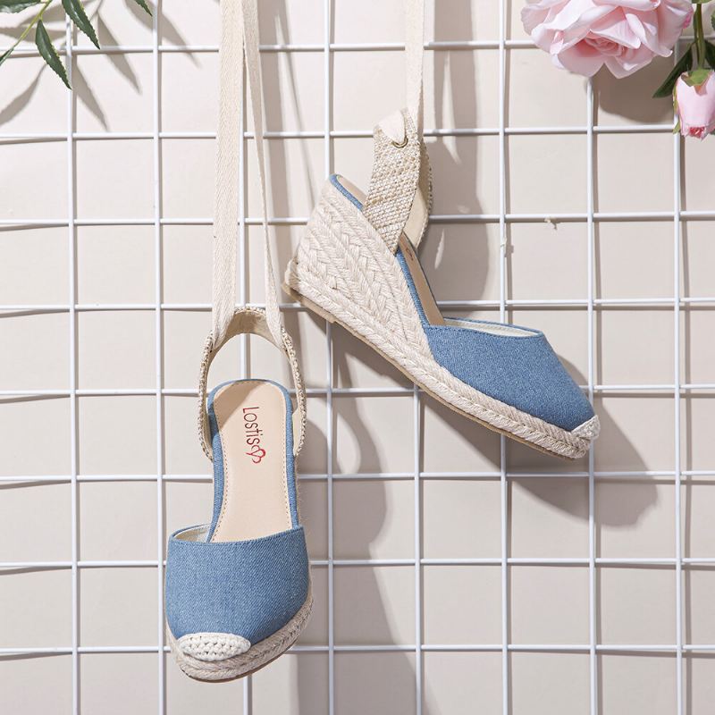 Naisten Espadrilles Strappy Rennot Kesä Wedge Sandaalit