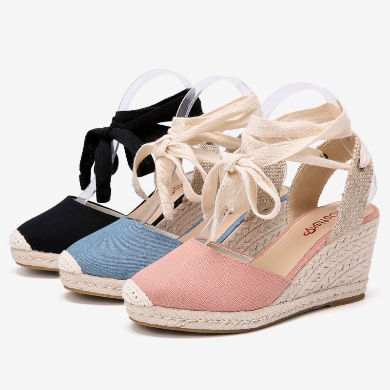 Naisten Espadrilles Strappy Rennot Kesä Wedge Sandaalit