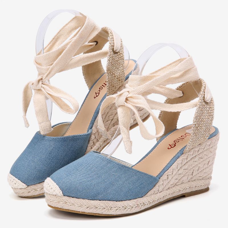 Naisten Espadrilles Strappy Rennot Kesä Wedge Sandaalit