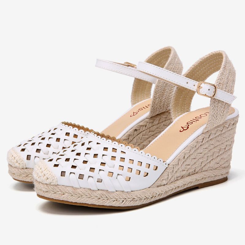 Naisten Hollow Out Espadrilles Wedge-sandaalit