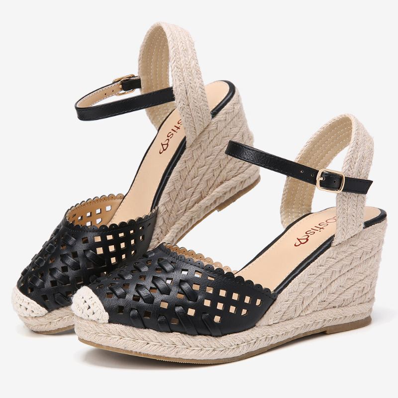 Naisten Hollow Out Espadrilles Wedge-sandaalit