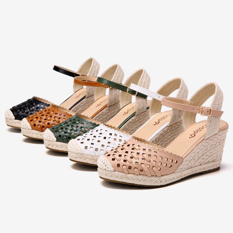 Naisten Hollow Out Espadrilles Wedge-sandaalit