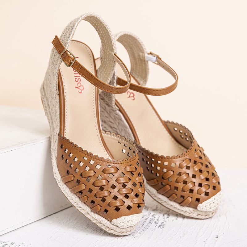 Naisten Hollow Out Espadrilles Wedge-sandaalit