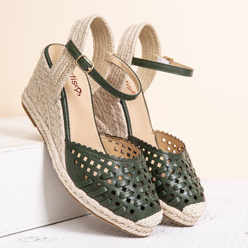 Naisten Hollow Out Espadrilles Wedge-sandaalit