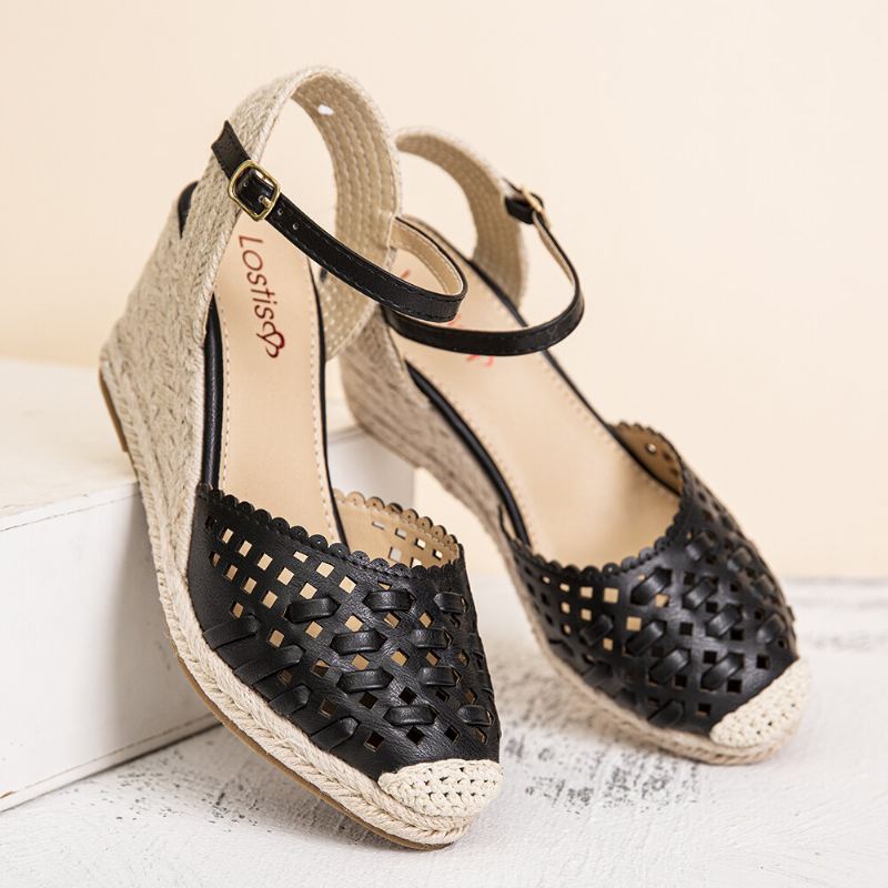 Naisten Hollow Out Espadrilles Wedge-sandaalit