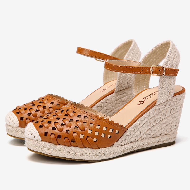 Naisten Hollow Out Espadrilles Wedge-sandaalit