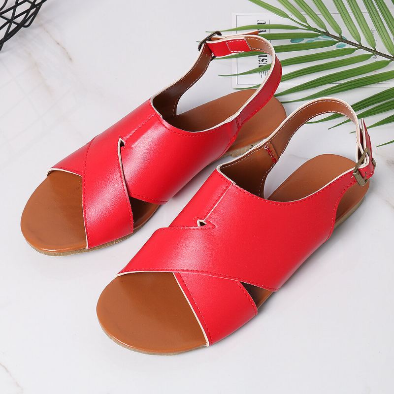 Wome Beach Peep Toe Cross-solkivat Sandaalit