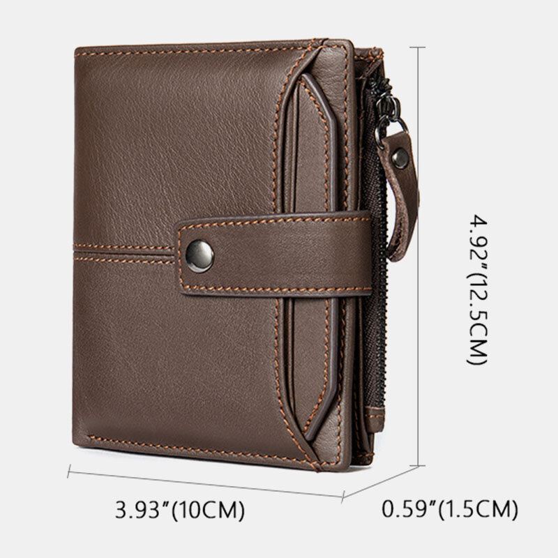 Miesten Lyhyt Bifold Rfid-estolompakko Retro Casual Multi-card Slot Card-kotelo Lehmännahkainen Ajokorttilompakko