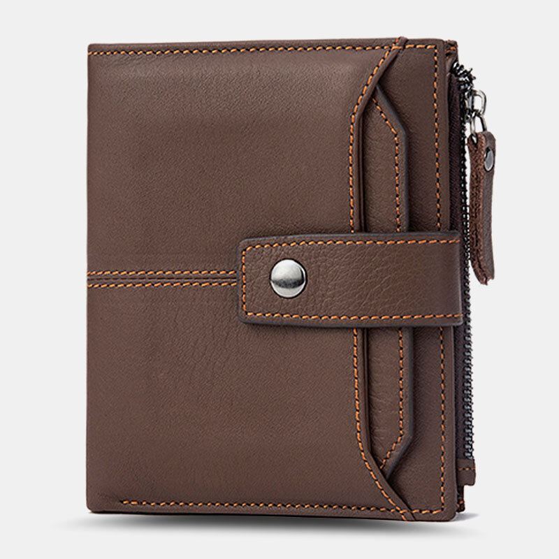 Miesten Lyhyt Bifold Rfid-estolompakko Retro Casual Multi-card Slot Card-kotelo Lehmännahkainen Ajokorttilompakko