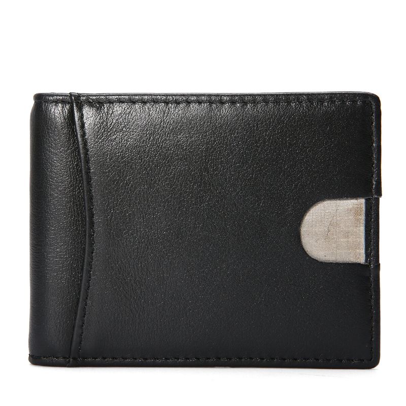 Miesten Slim Bifold Rfid-estolompakot Retro Casual Aito Nahka Lyhyt Monikorttipaikka Korttipidike Rahaklipsi