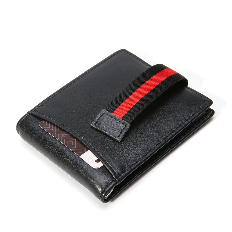 Miesten Slim Bifold Rfid-estolompakot Retro Casual Aito Nahka Lyhyt Monikorttipaikka Korttipidike Rahaklipsi