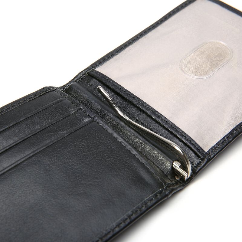 Miesten Slim Bifold Rfid-estolompakot Retro Casual Aito Nahka Lyhyt Monikorttipaikka Korttipidike Rahaklipsi