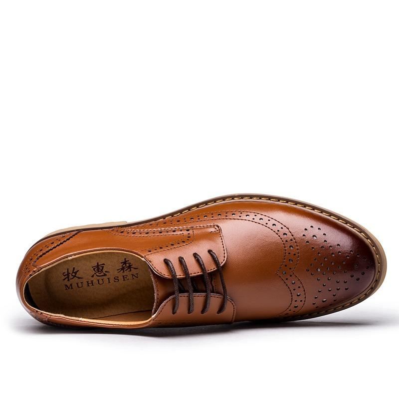 Aito Nahka Brogue Carved Business Casual Oxfords