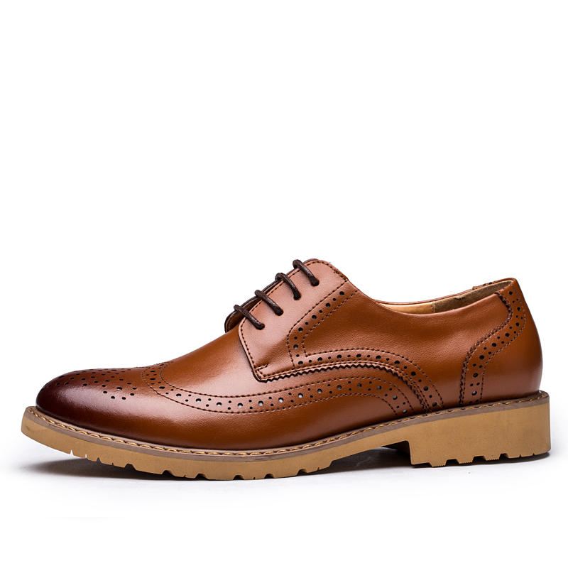 Aito Nahka Brogue Carved Business Casual Oxfords