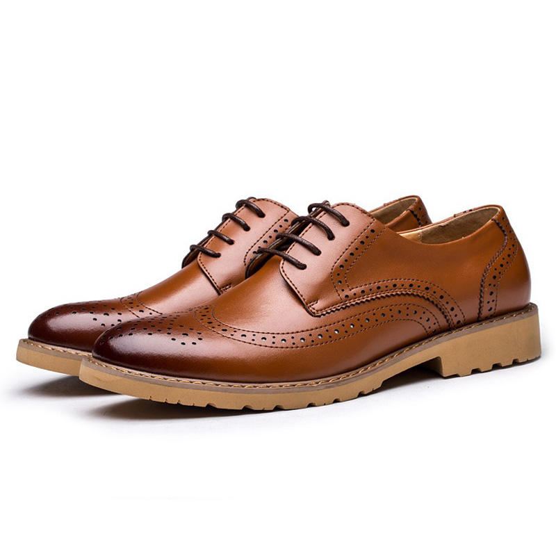 Aito Nahka Brogue Carved Business Casual Oxfords