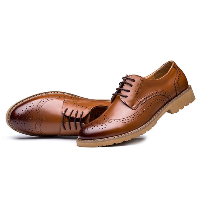 Aito Nahka Brogue Carved Business Casual Oxfords