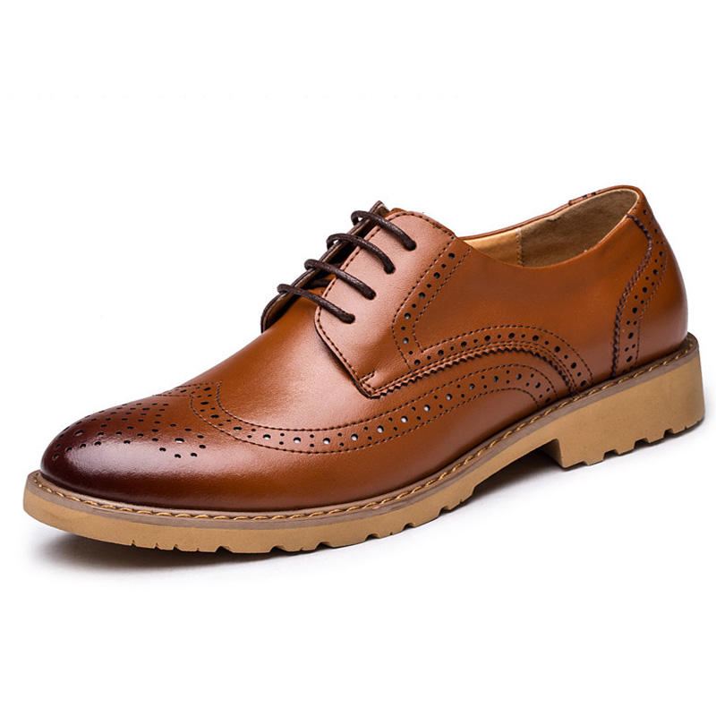 Aito Nahka Brogue Carved Business Casual Oxfords