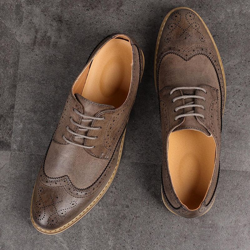 Brogue Carved Casual Pehmeä Business Leather Oxfords