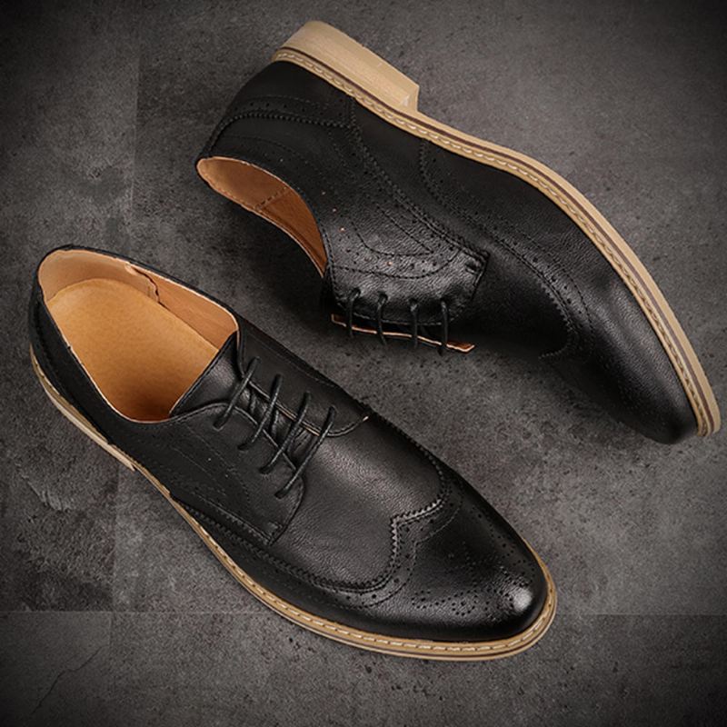 Brogue Carved Casual Pehmeä Business Leather Oxfords