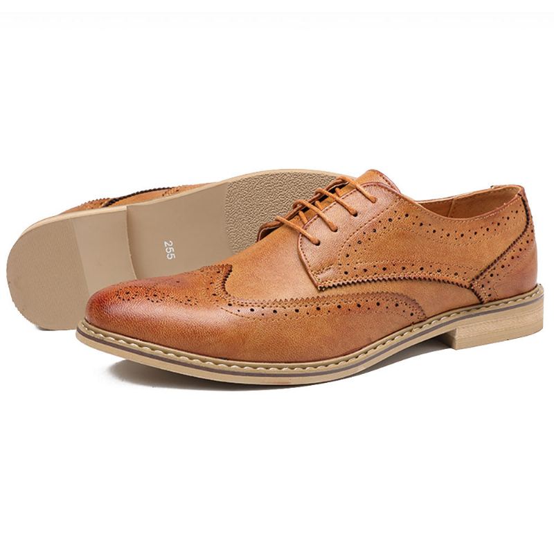 Brogue Carved Casual Pehmeä Business Leather Oxfords