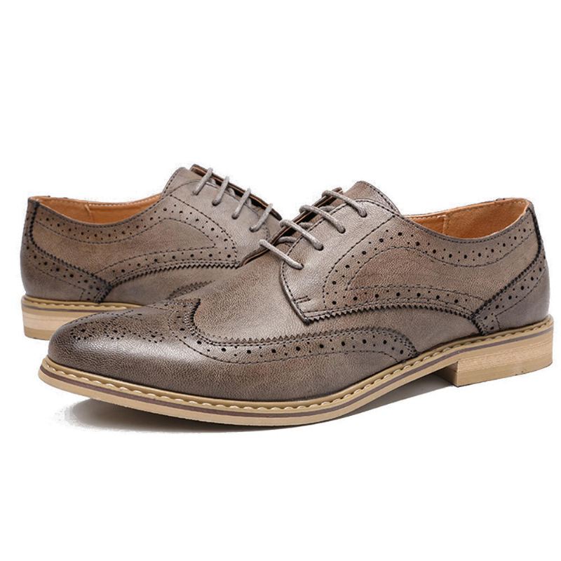 Brogue Carved Casual Pehmeä Business Leather Oxfords