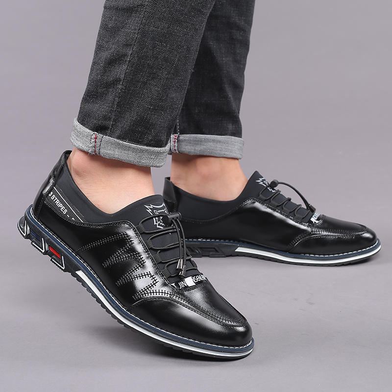 Lehmän Haljasnahka-mauste Elastinen Casual Business Oxfords