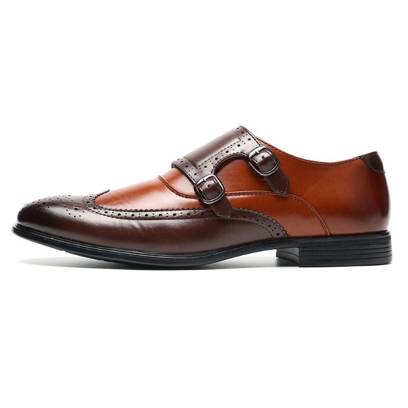 Miesten Brogue Carved Casual Yritystoimisto Nahka Oxfords