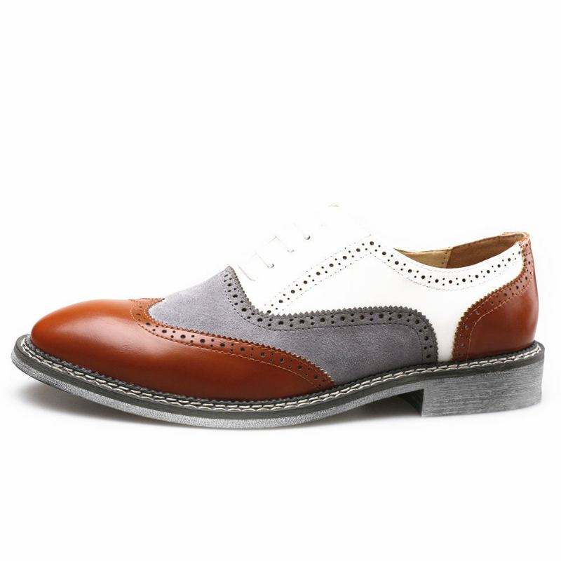 Miesten Brogue Colorblock Oxfords Lace Up Business Casual Juhlakengät