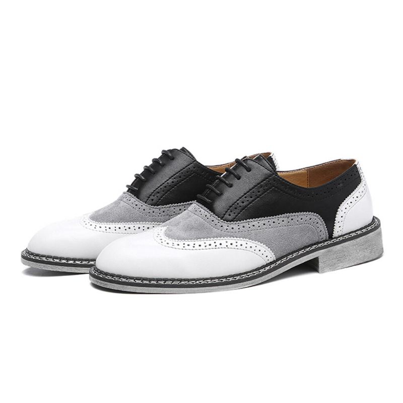 Miesten Brogue Colorblock Oxfords Lace Up Business Casual Juhlakengät