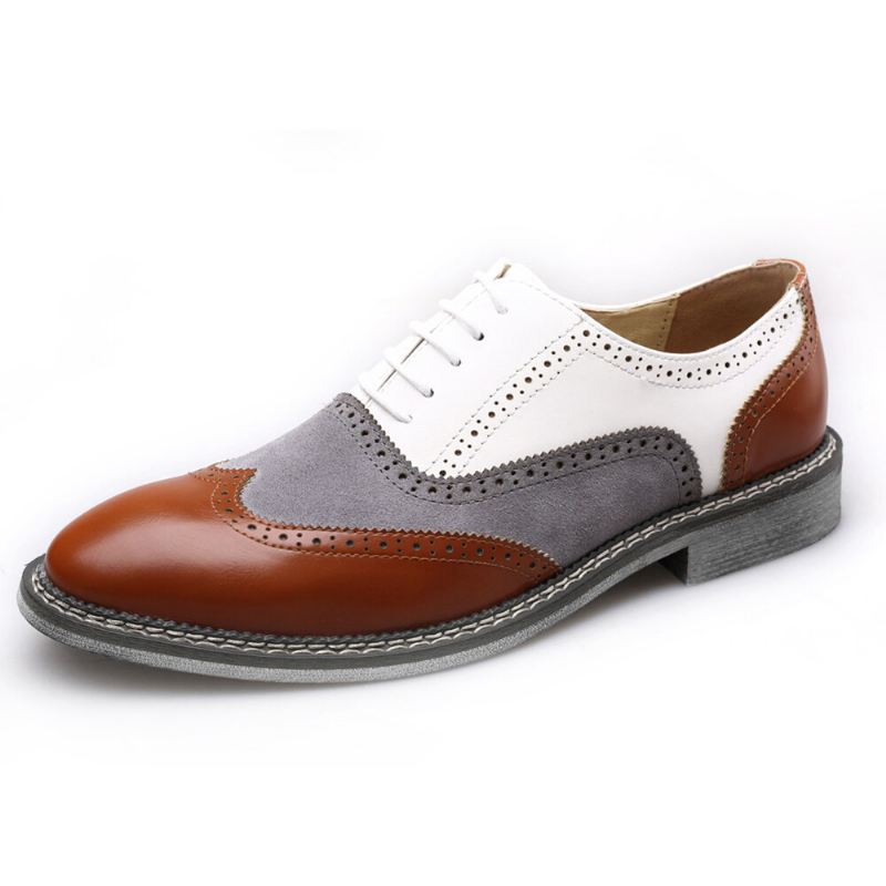 Miesten Brogue Colorblock Oxfords Lace Up Business Casual Juhlakengät