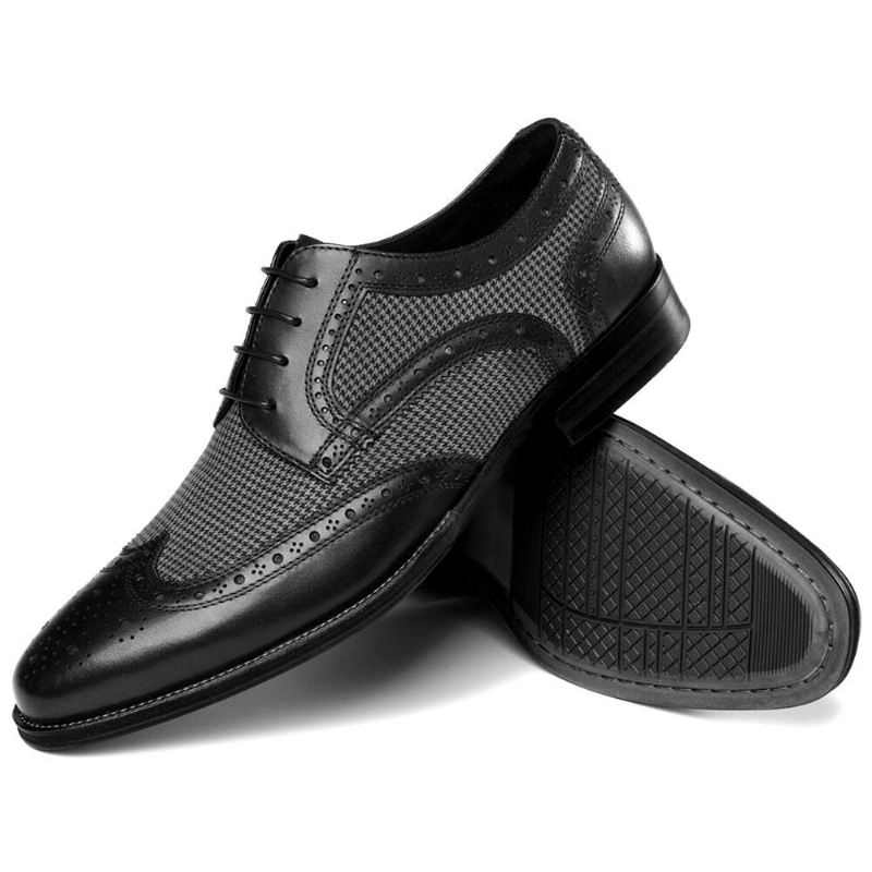 Miesten Brogue Splicing Business Formal Lace Up Oxfords-kengät