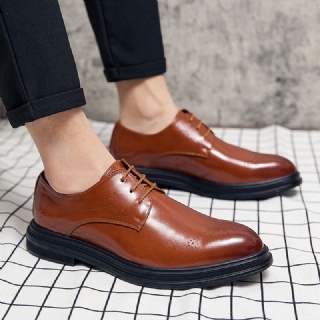 Miesten Nahkaiset Hengittävät Mukavat Teräväkärkiset Vintage Oxford Casual Business-kengät