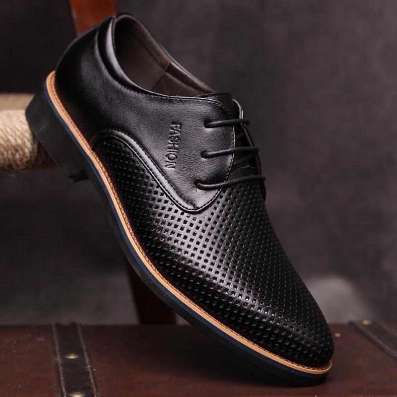 Mikrokuituliina Hengittävä Hollow Out Business Casual Oxfords