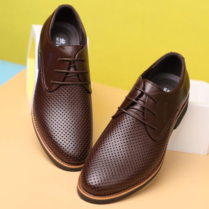 Mikrokuituliina Hengittävä Hollow Out Business Casual Oxfords