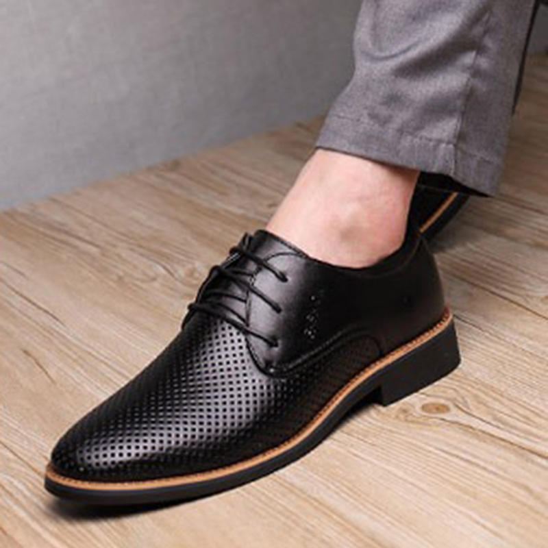 Mikrokuituliina Hengittävä Hollow Out Business Casual Oxfords