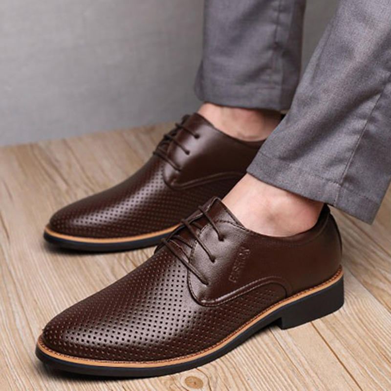 Mikrokuituliina Hengittävä Hollow Out Business Casual Oxfords