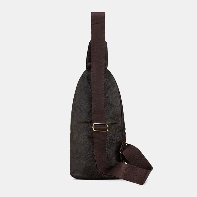 Miesten Aito Nahka Monikerroksinen Vedenpitävä Rento Crossbody Laukku Rintalaukku Sling Bag