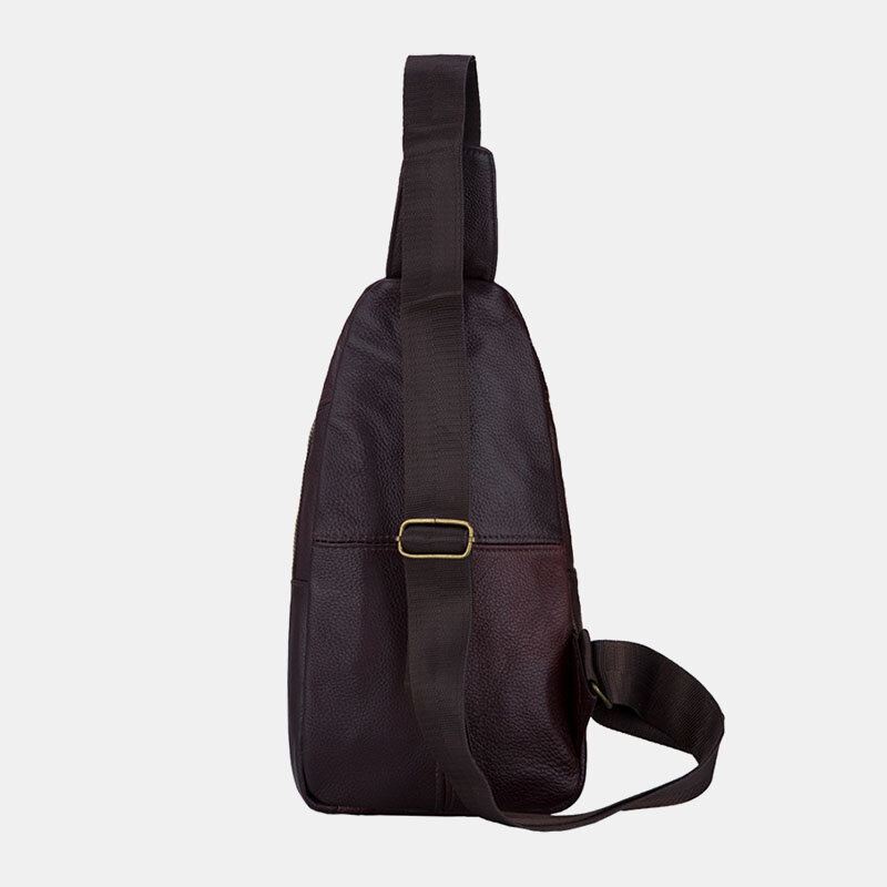 Miesten Aitoa Nahkaa Monikerroksinen Kevyt Crossbody Laukku Rintalaukku Sling Bag