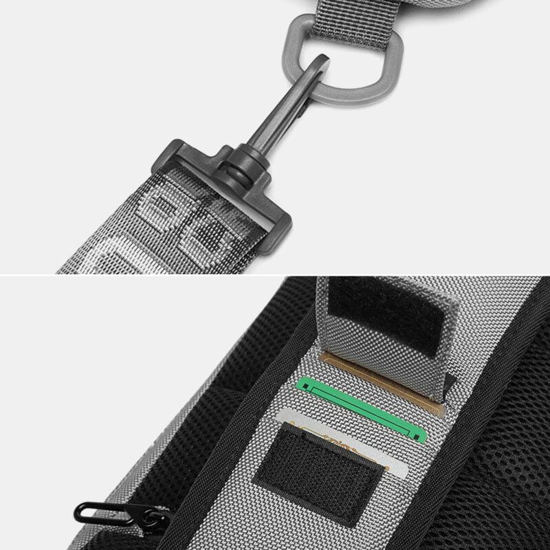 Miesten Oxford Letter Edessä Salasanalukko Varkaudenesto Suunnittelu Usb-lataus Crossbody Laukku Useita Taskuja Moniosastoinen Rintalaukku