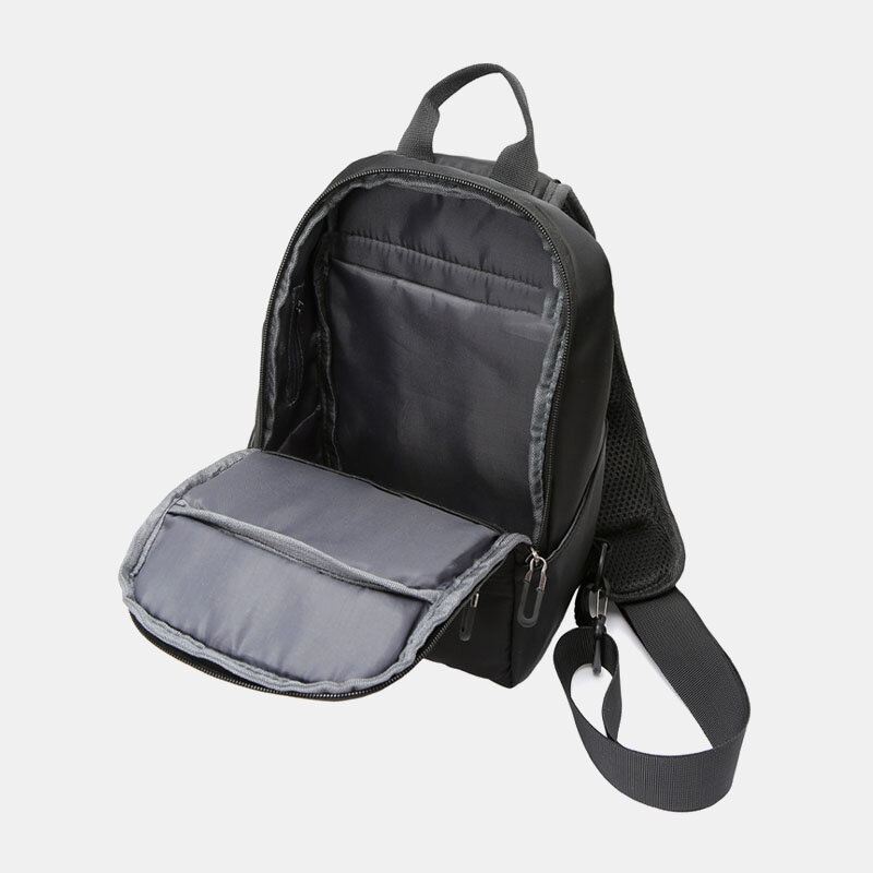 Miesten Oxford Suuren Kapasiteetin Usb-lataus Monikerroksinen Vedenpitävä Crossbody Bag Rintalaukku Sling Bag