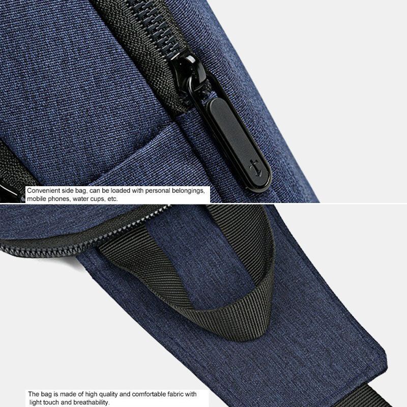 Miesten Oxford Vedenpitävä Suurikapasiteettinen Usb-lataus Rintalaukku Messenger Crossbody Bag