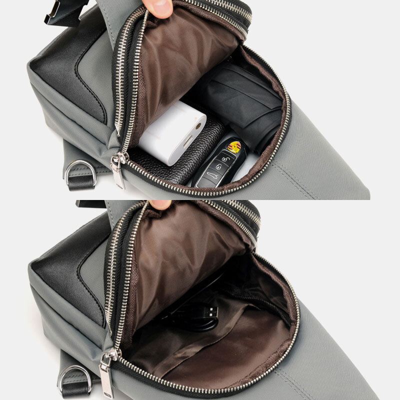 Miesten Oxfordin Usb-lataus Vedenpitävä Casual Outdoor Crossbody Laukku Rintalaukku Kantolaukku