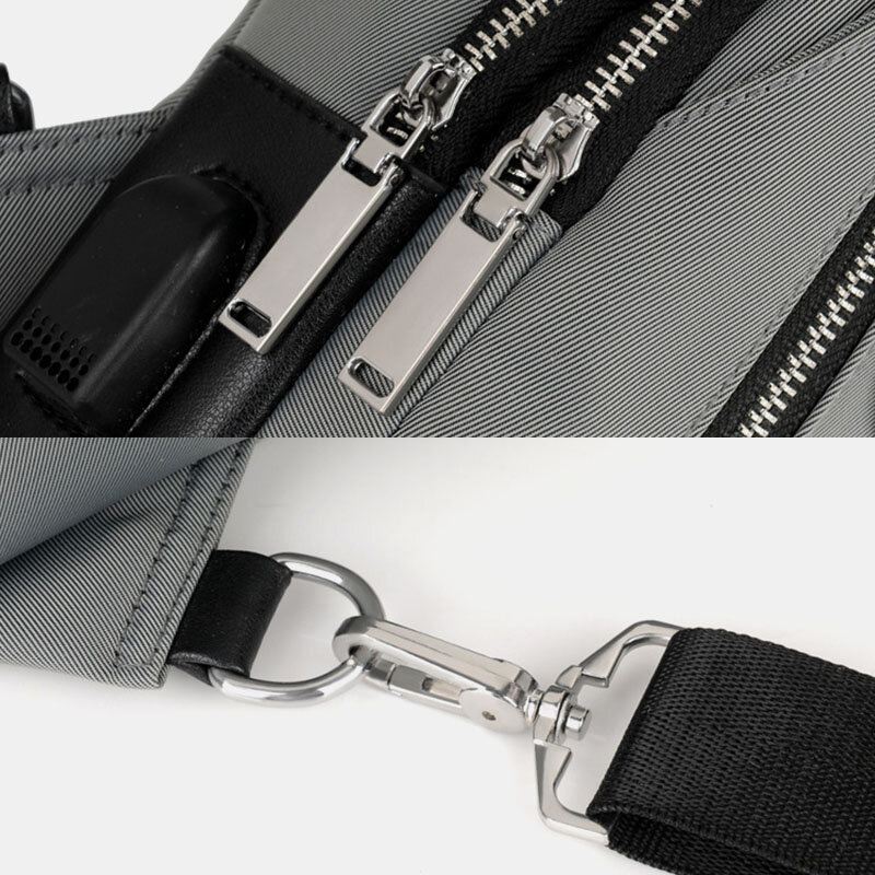 Miesten Oxfordin Usb-lataus Vedenpitävä Casual Outdoor Crossbody Laukku Rintalaukku Kantolaukku