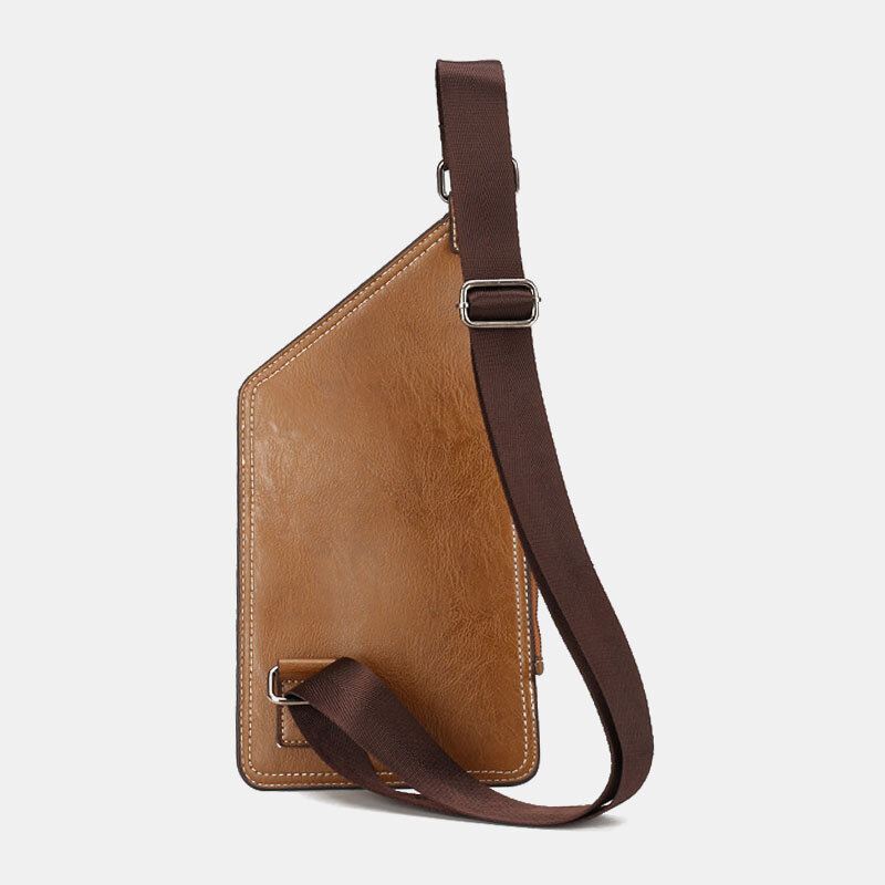 Miesten Retro Pu-nahkainen Kuulokeaukko Design Rintalaukku Monitaskuinen Vedenpitävä Vetoketju Crossbody Laukku Olkalaukku