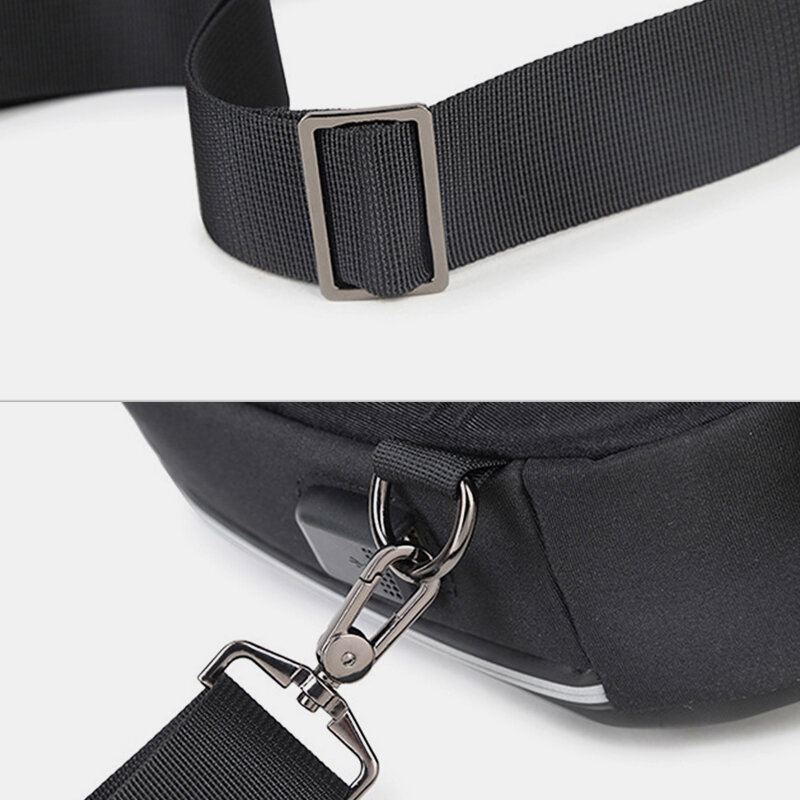 Miesten Suuren Kapasiteetin Usb-lataus Monikerroksinen Vedenpitävä Crossbody Bag Rintalaukku Sling Bag