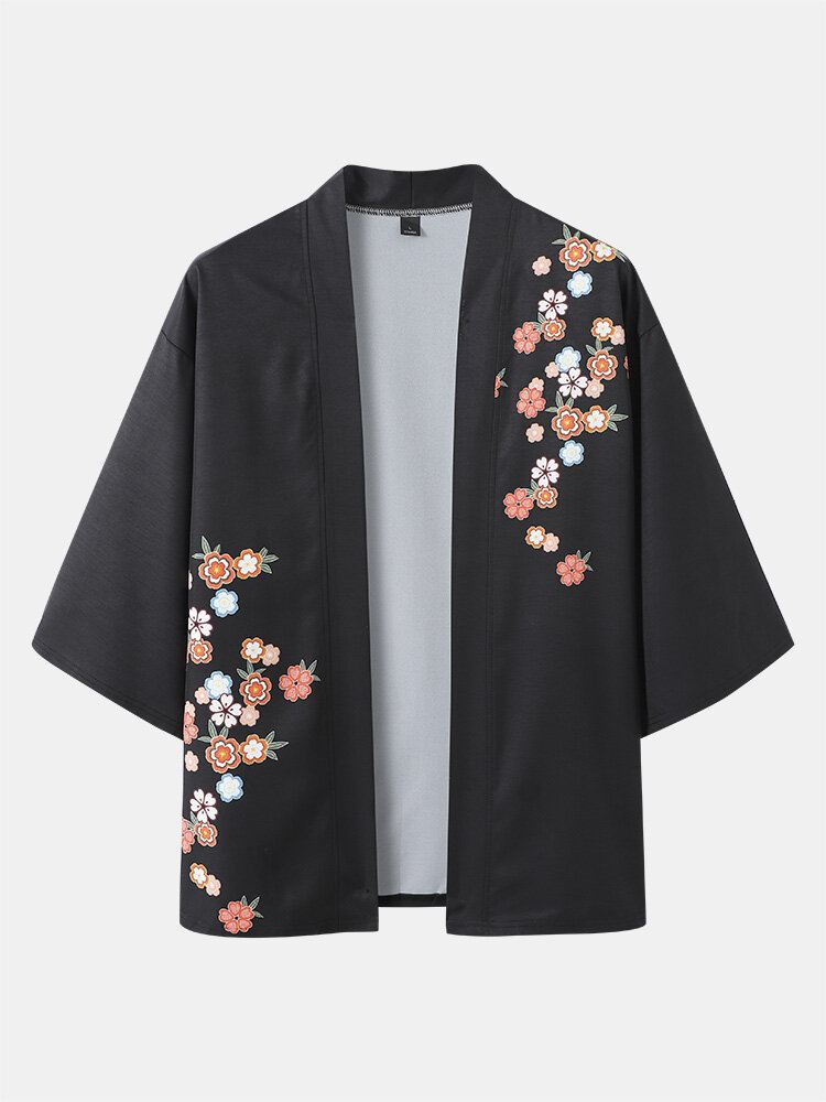 Miesten Kukkakuvioinen Kaksiosainen Kimono