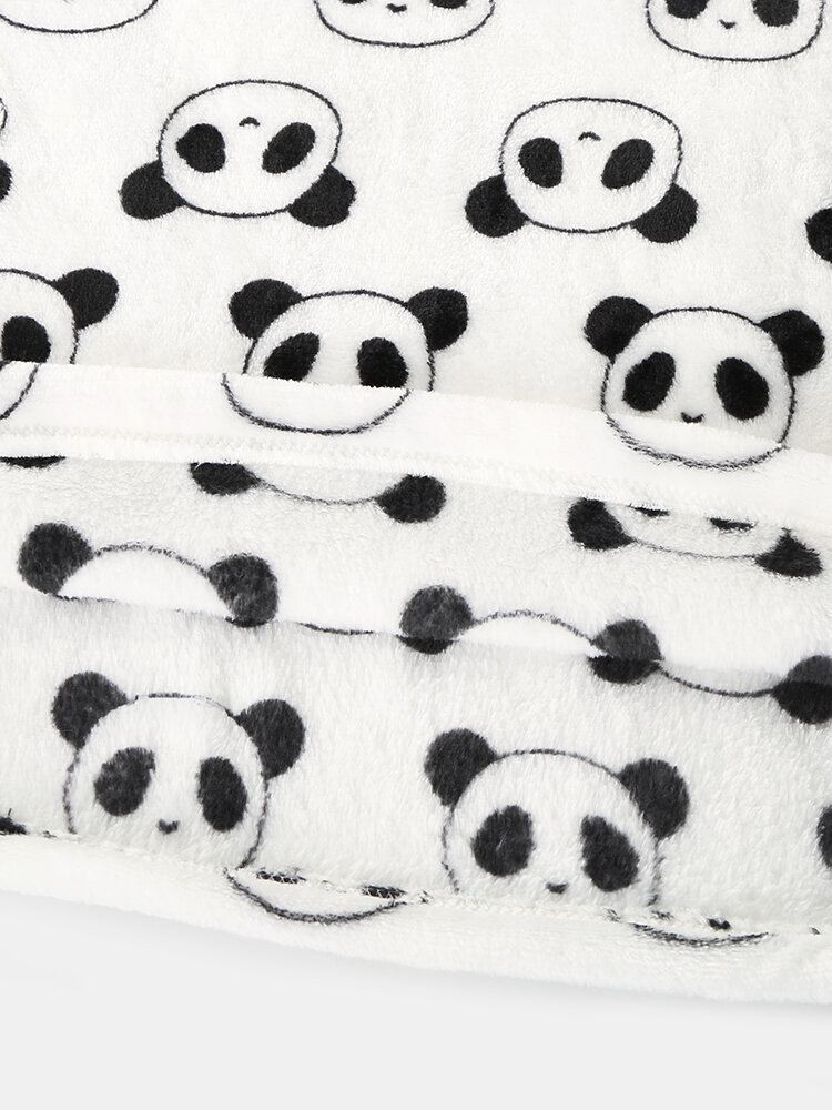 Naisten Koko Sarjakuva Panda Pitkähihainen Pehmoinen Lämmin Kotipyjamasetti