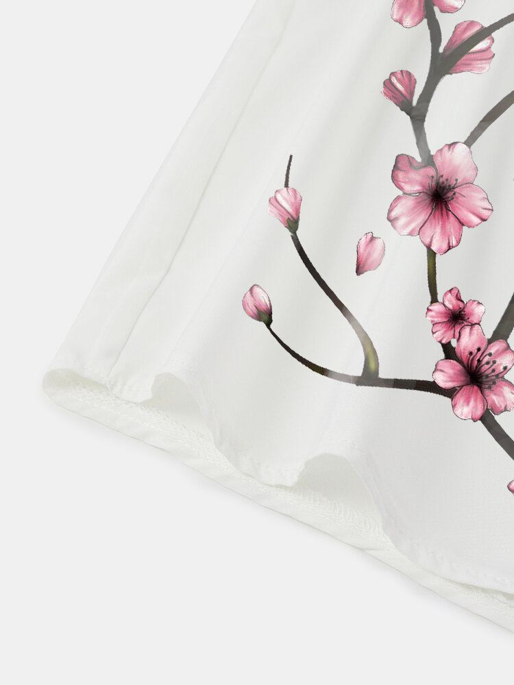 Miesten Cherry Blossom Print Lyhythihaiset Paidat